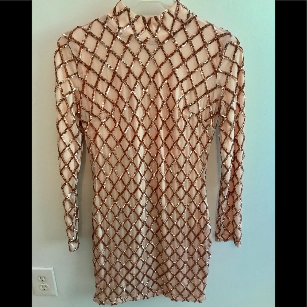 Rose-gold glitter party dress